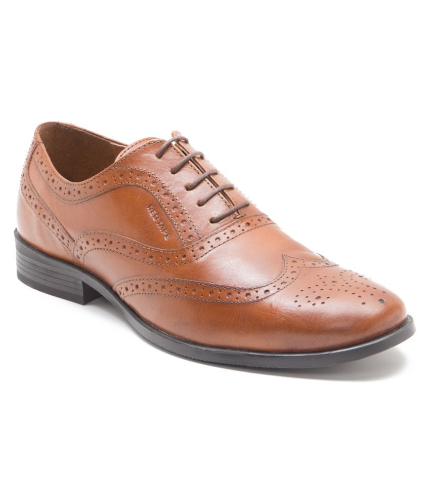 Red Tape Tan Brogue Genuine Leather 