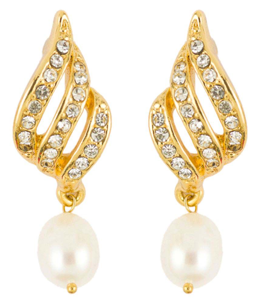 Chandrani Pearls White Drop Earrings 