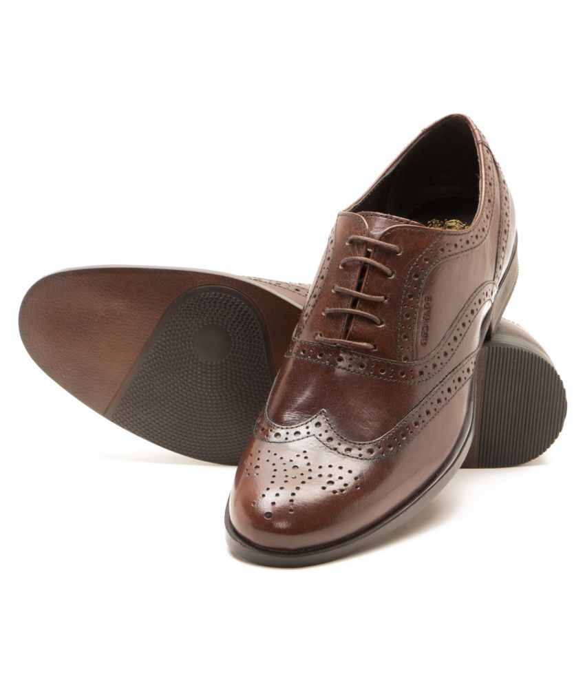 red tape brown brogue shoes