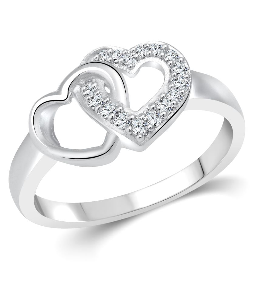     			Vighnaharta True Love Heart Rhodium Plated Ring