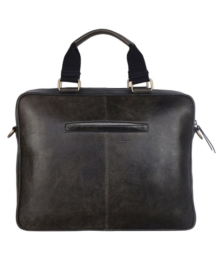 Justanned Black Leather Office Bag Buy Justanned Black Leather Office