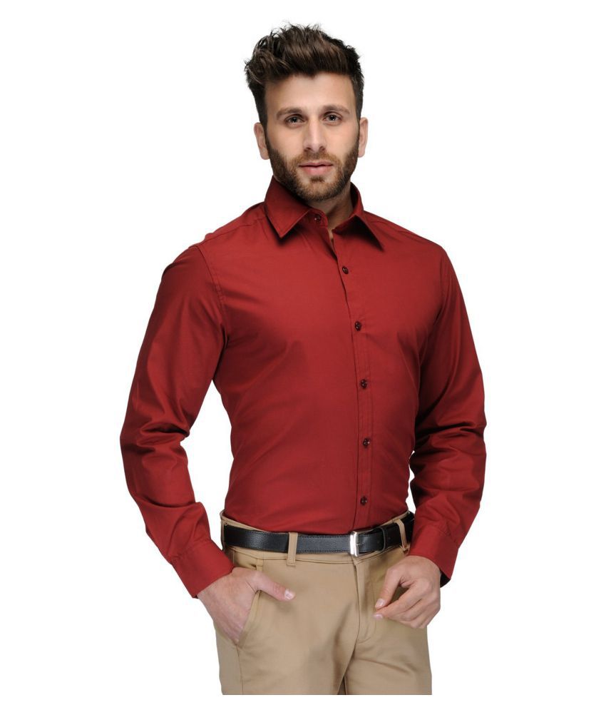 Fomti Red Formal Slim Fit Shirt - Buy Fomti Red Formal Slim Fit Shirt ...