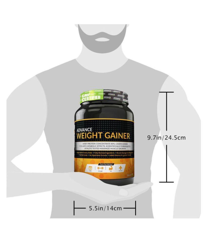 Advance Nutratech Advance Weight Gainer (2.2LBS) Sugar free 1 kg Banana