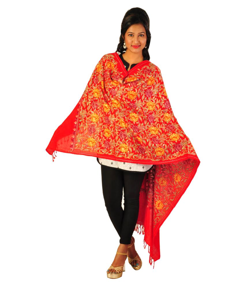 Ishwar Shawl Red Shawls Stoles & Scarves: Buy Online at Low Price in ...
