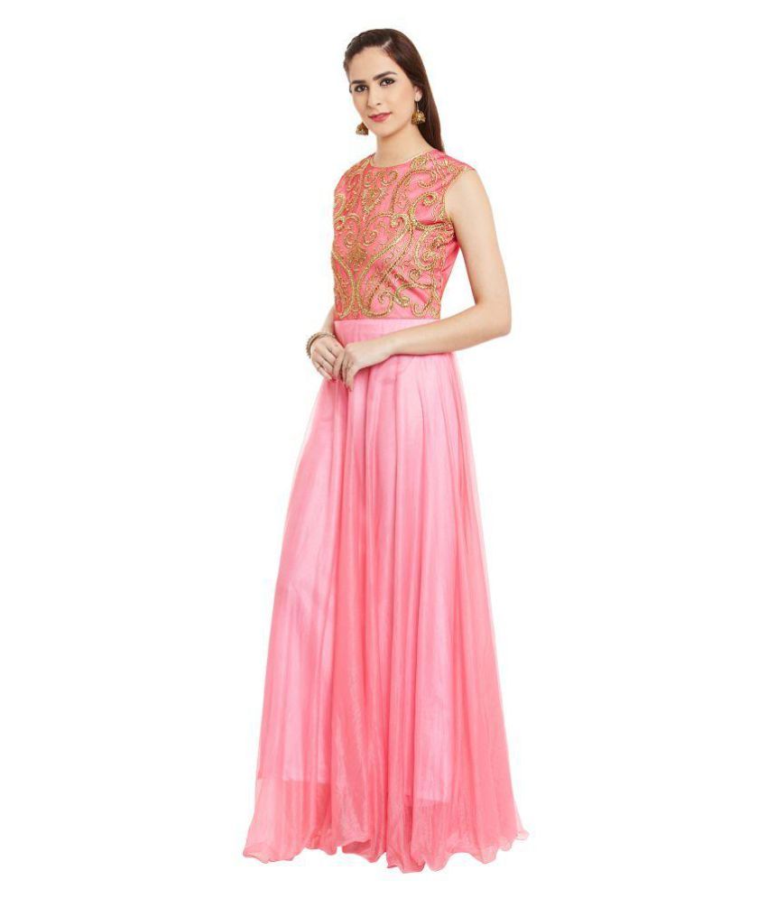 net gown full sleeves