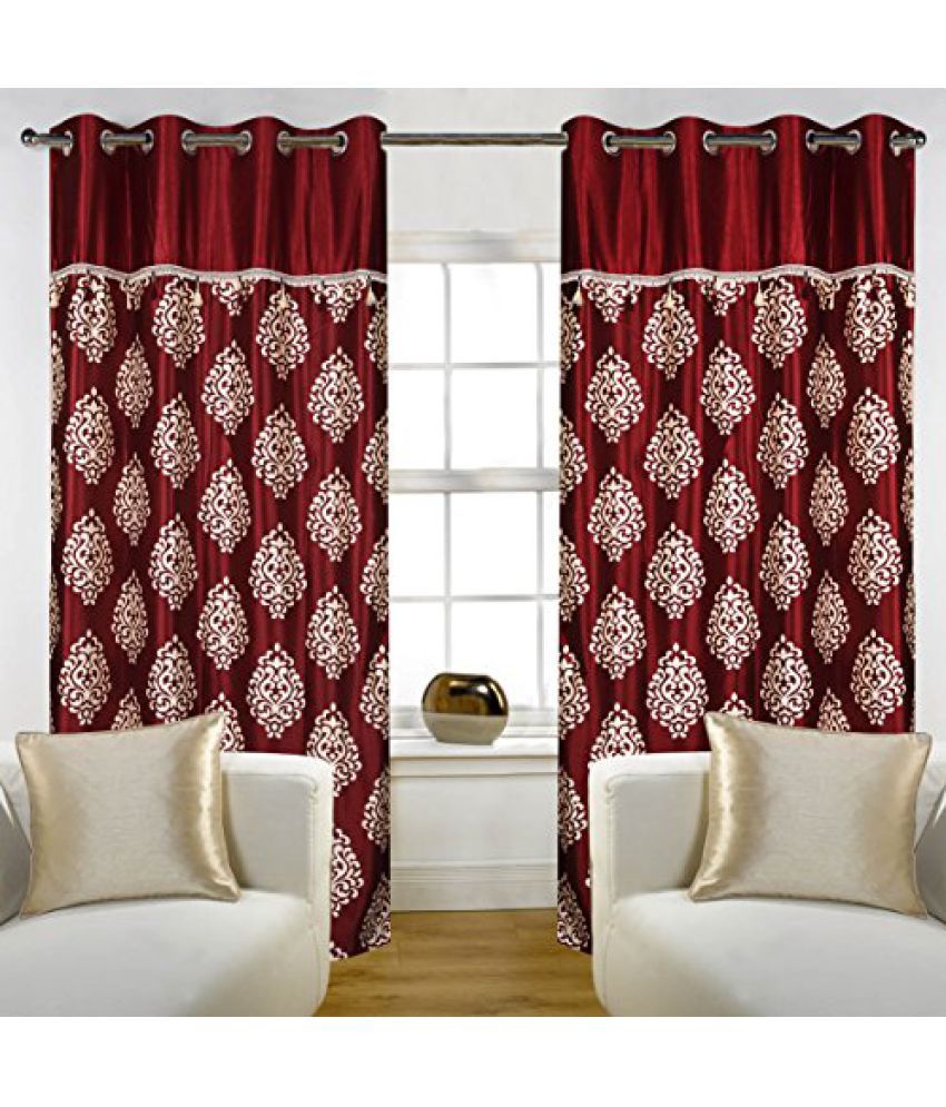 Home Candy Eyelet Fancy Polyester 2 Piece Door Curtain Set 84