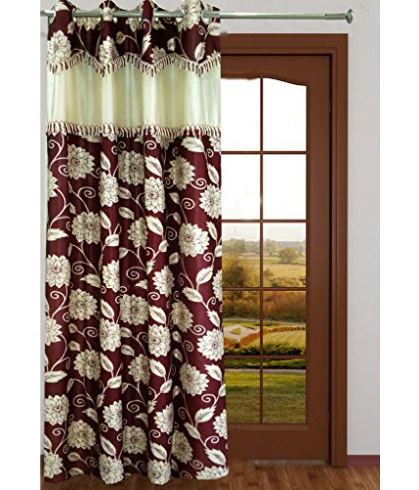 Homefab India Designer Maroon Curtain Hf425 1 Pc Curtain Buy