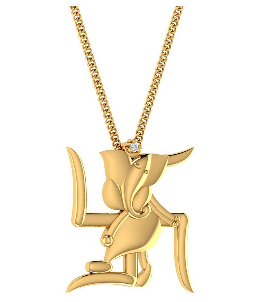 Voylla Sterling Silver Swastik Pendant 