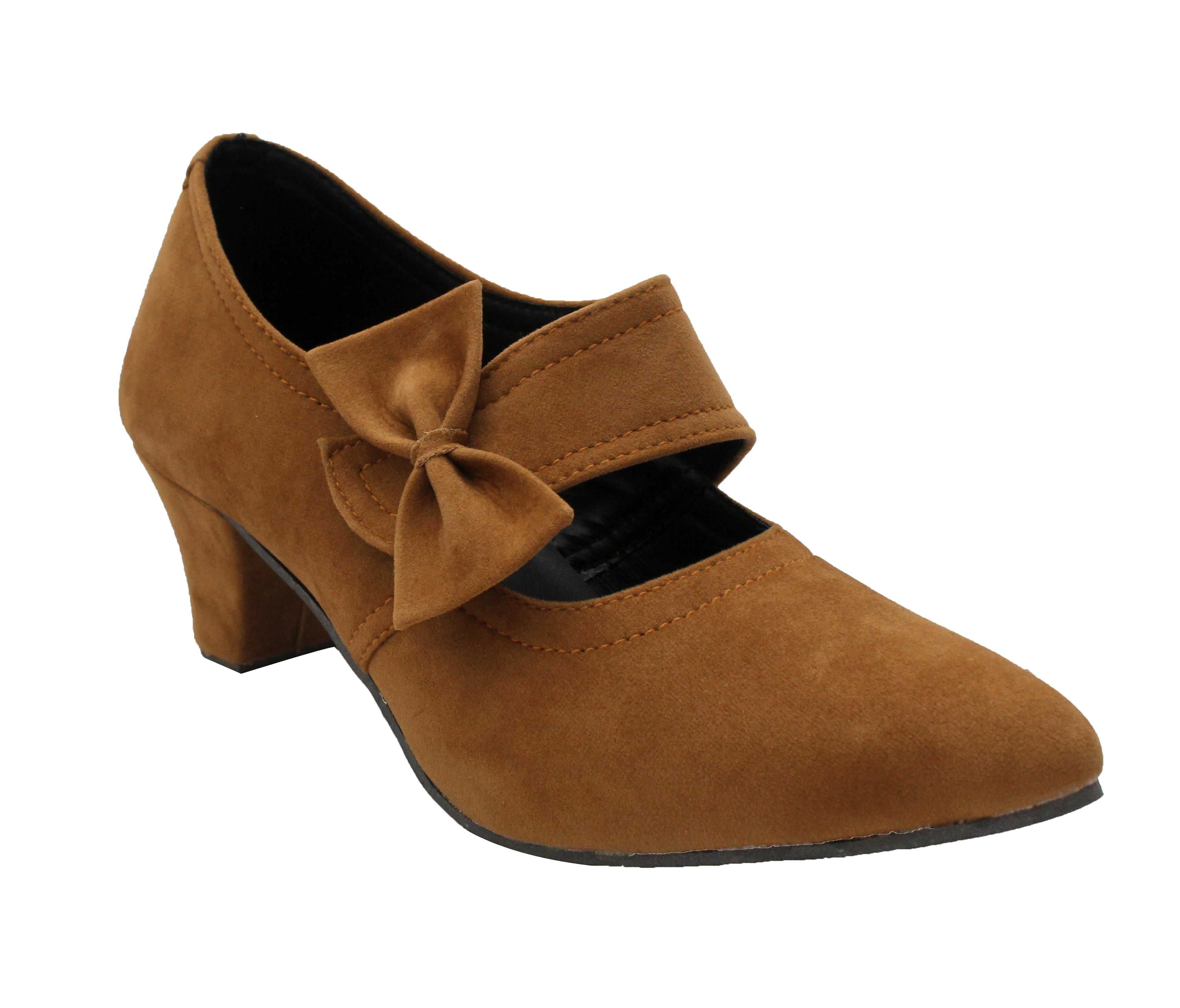 tan kitten heel shoes