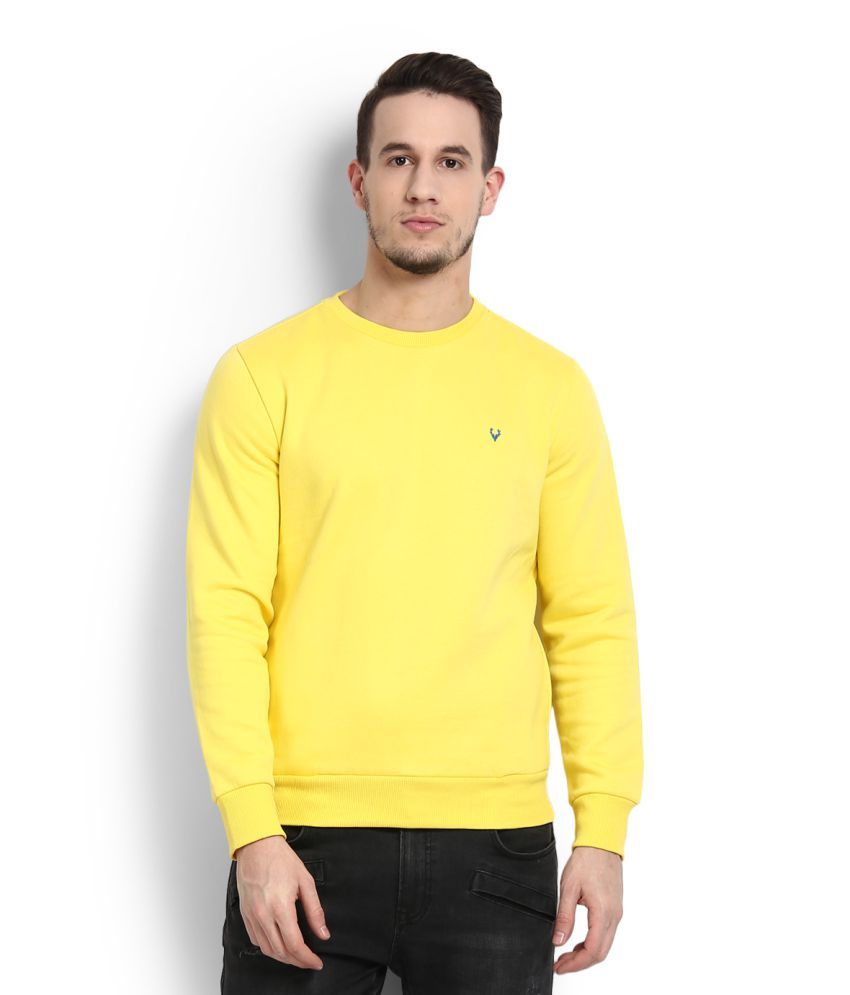 allen solly yellow sweatshirt