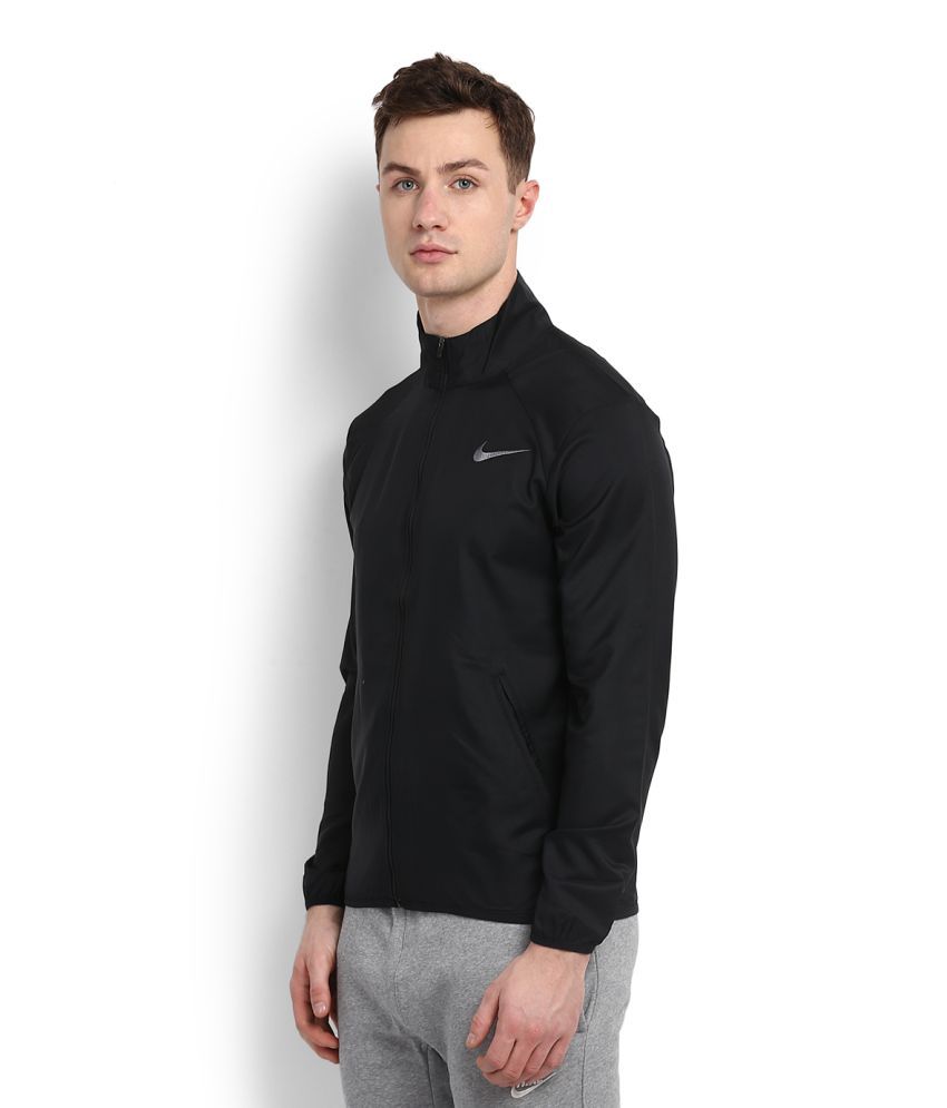 nike black polyester terry jacket