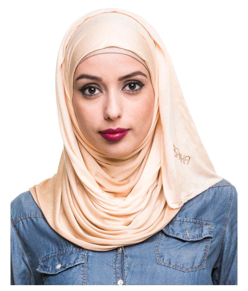 Scarves & Glitters Brown Cotton Unstitched Hijabs Price in India Buy
