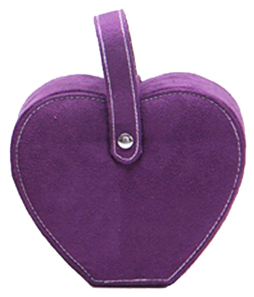     			Pindia Purple Heart Shape Makeup And Jewellery Box