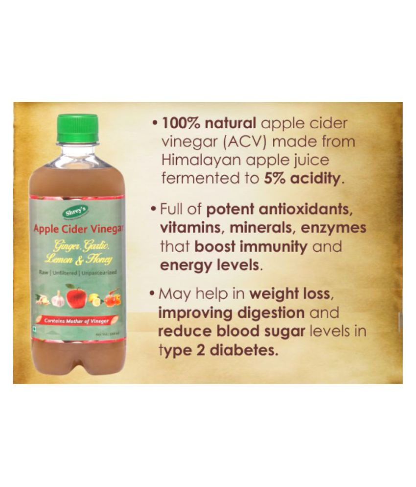 Shrey's Apple Cider Vinegar Ginger,Garlic,Lemon,Honey 500 ...