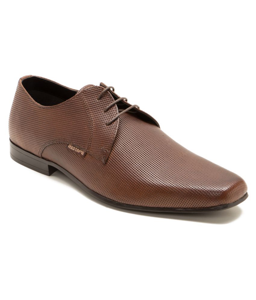 red tape men's dark brown derby shoes