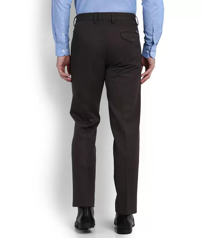 Buy Men Navy Regular Fit Solid Formal Trousers Online  194204  Allen Solly