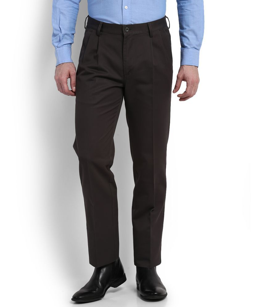 allen solly pleated cotton trousers