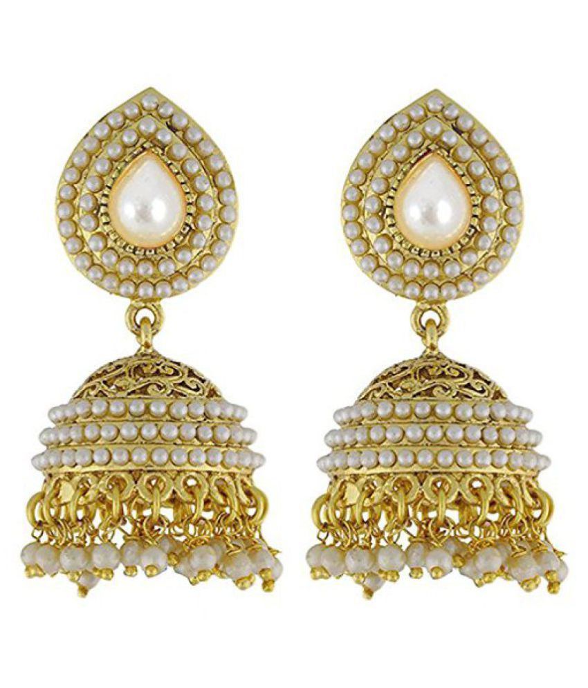     			Zeneme Golden Ethnic Traditional Jewellery Jhumkis Women