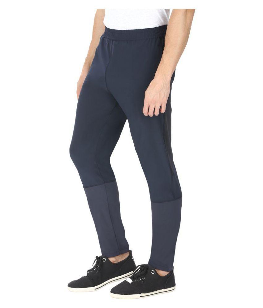 nike navy polyester lycra trackpants