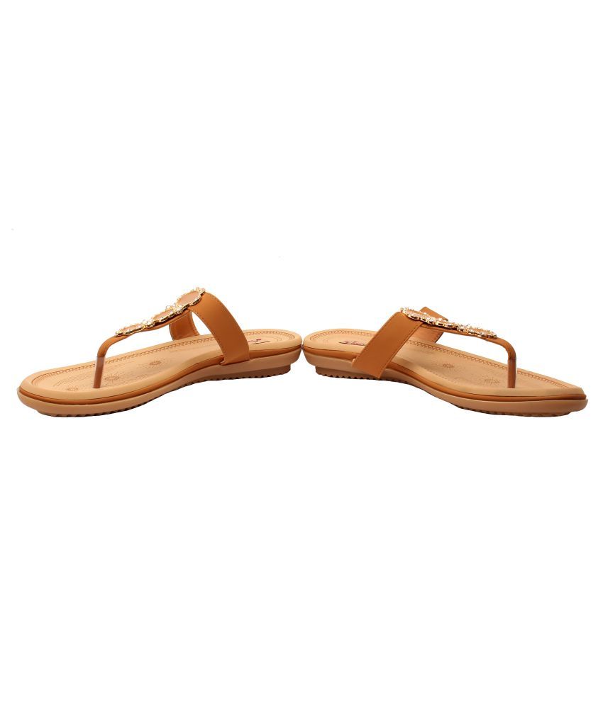shiny tan flats