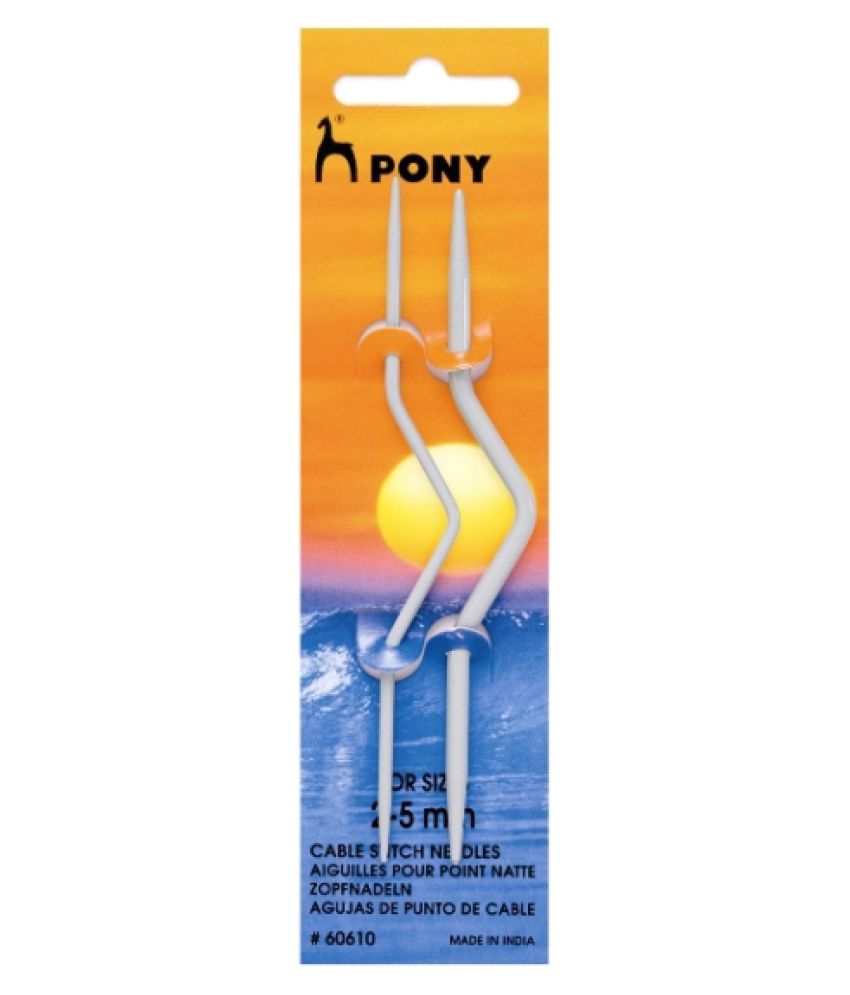     			Pony Bent Shape Cable Stitch Needle, Set of 2