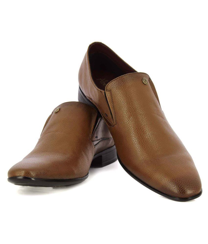 Alberto Torresi Tan Slip On Genuine Leather Formal Shoes