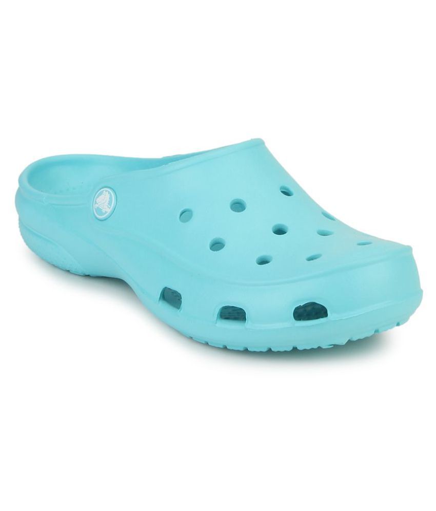 blue translucent crocs