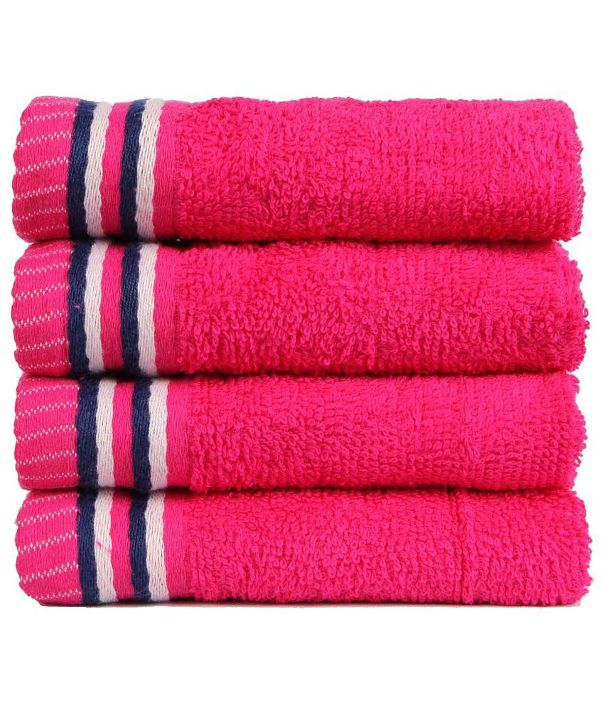     			Trident Set of 4 Face Towel Pink