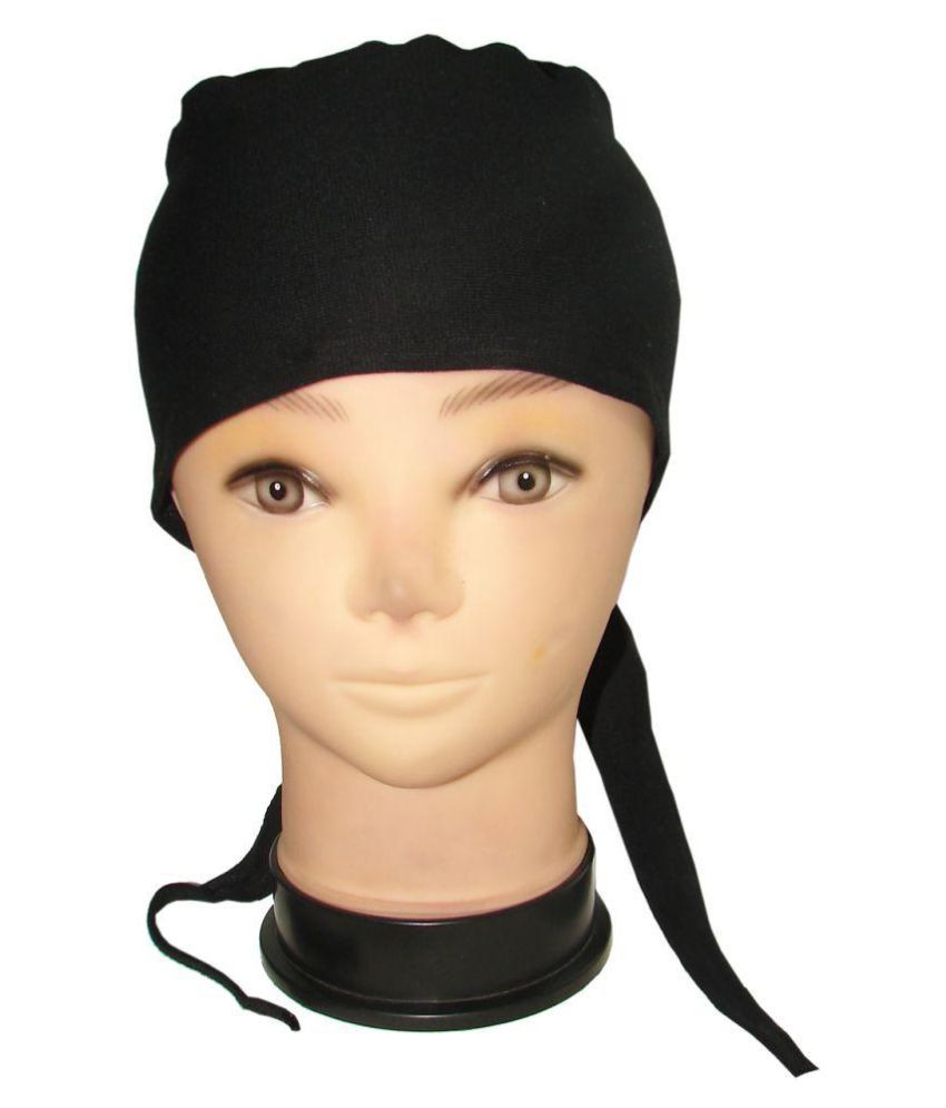 Goodluck Black Plain Cotton Headwraps - Buy Online @ Rs. | Snapdeal