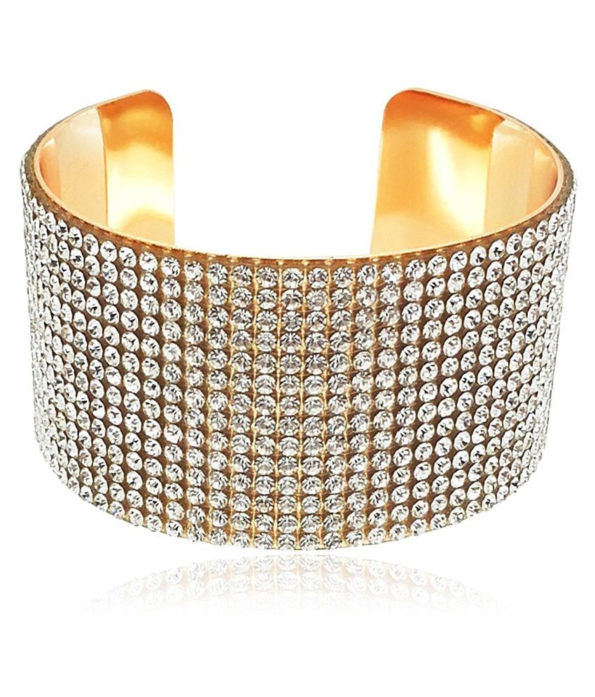     			YouBella Jewellery Designer Crystal Studded Bangles style Bracelets for Girls and Women