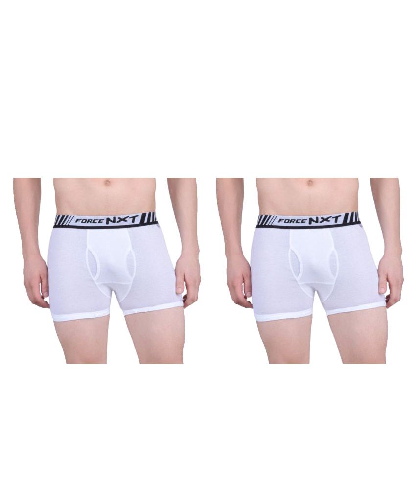     			Force NXT Pack of 2 Cotton Trunks For Men's ( White )