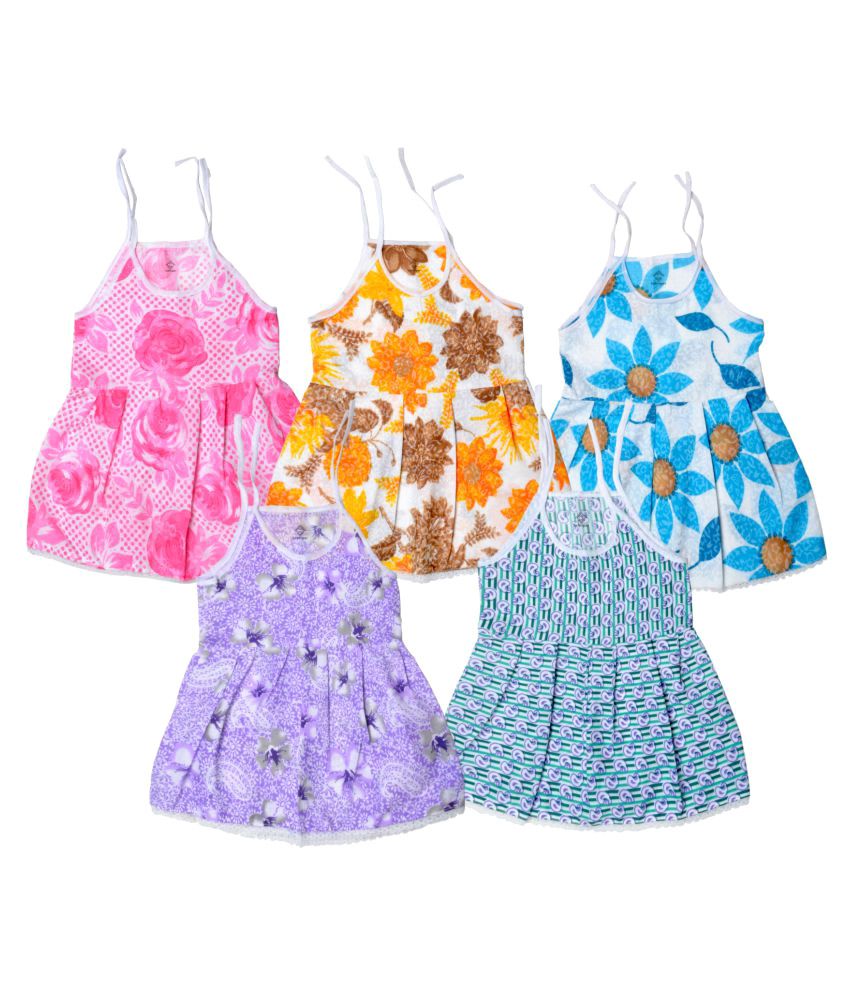     			Sathiyas Cotton Dresses for Kids - Pack of 5