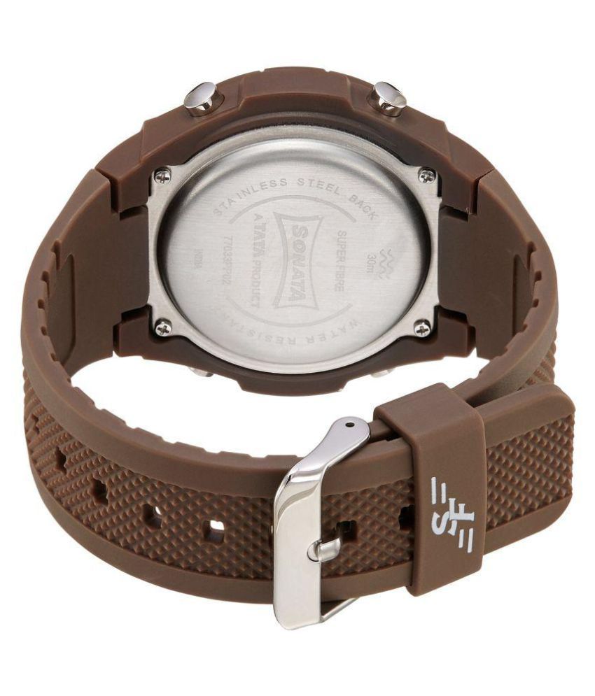 how to set time in sonata super fibre digital watch