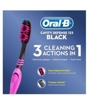 oral b cavity defense 123 soft black toothbrush