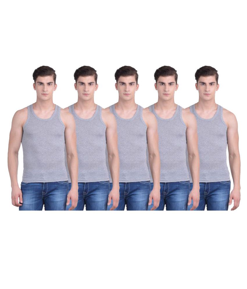     			Force NXT Grey Sleeveless Vests Pack of 5