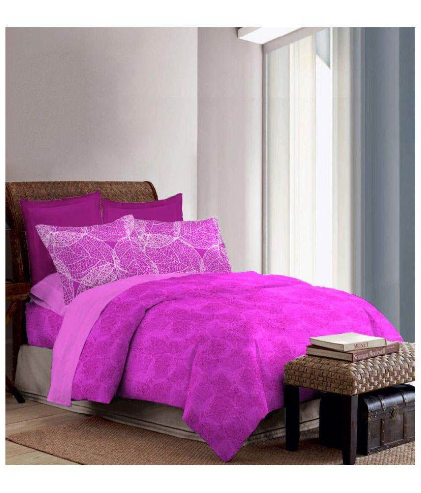 Bombay Dyeing Double Poly Cotton Magenta Bed Sheet Buy Bombay Dyeing
