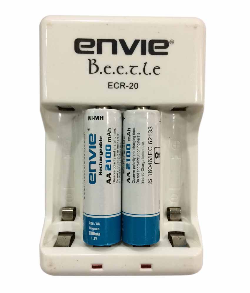     			Envie 2100mah 2pcs Rechargable Battery With Charger