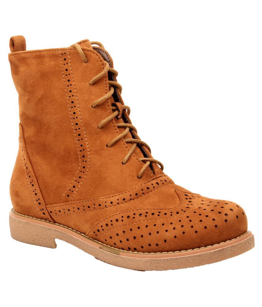 tan mid calf length boots
