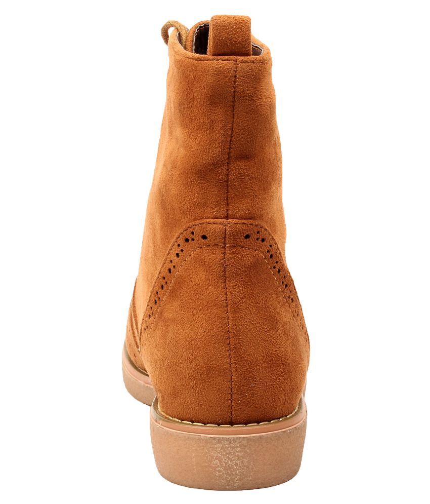 tan mid calf length boots