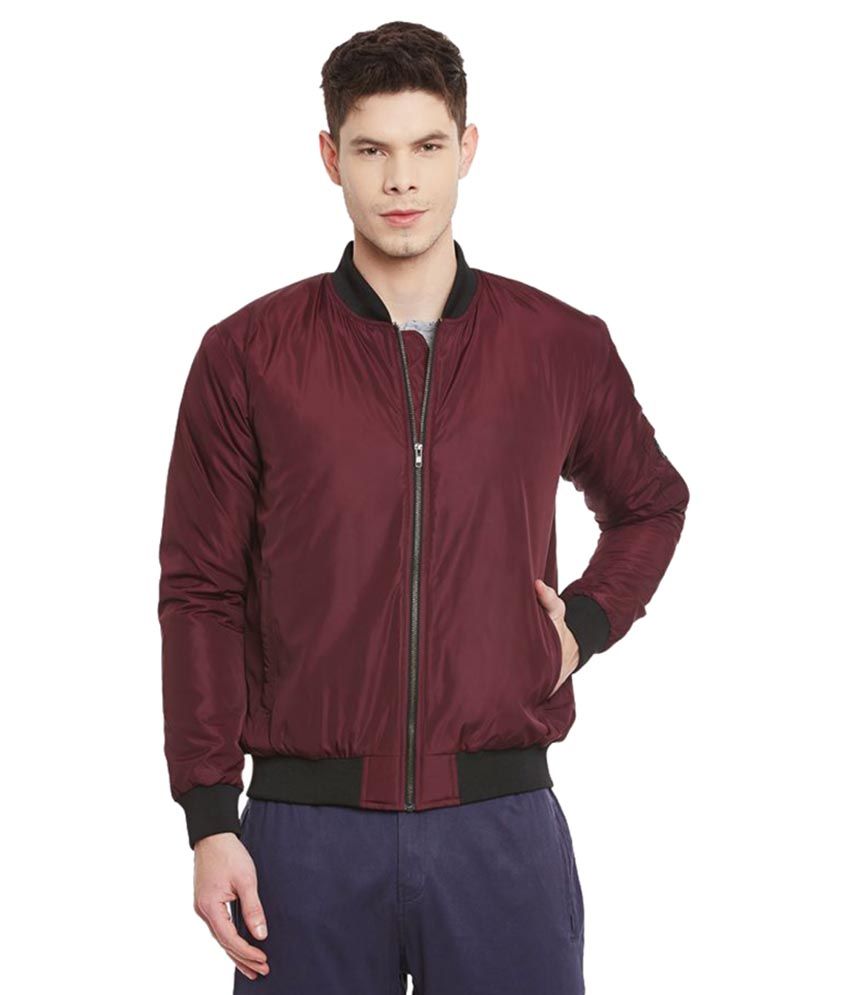 maroon red bomber jacket