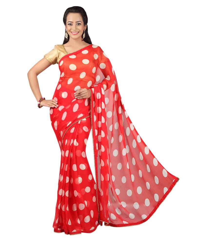 red chiffon sarees online