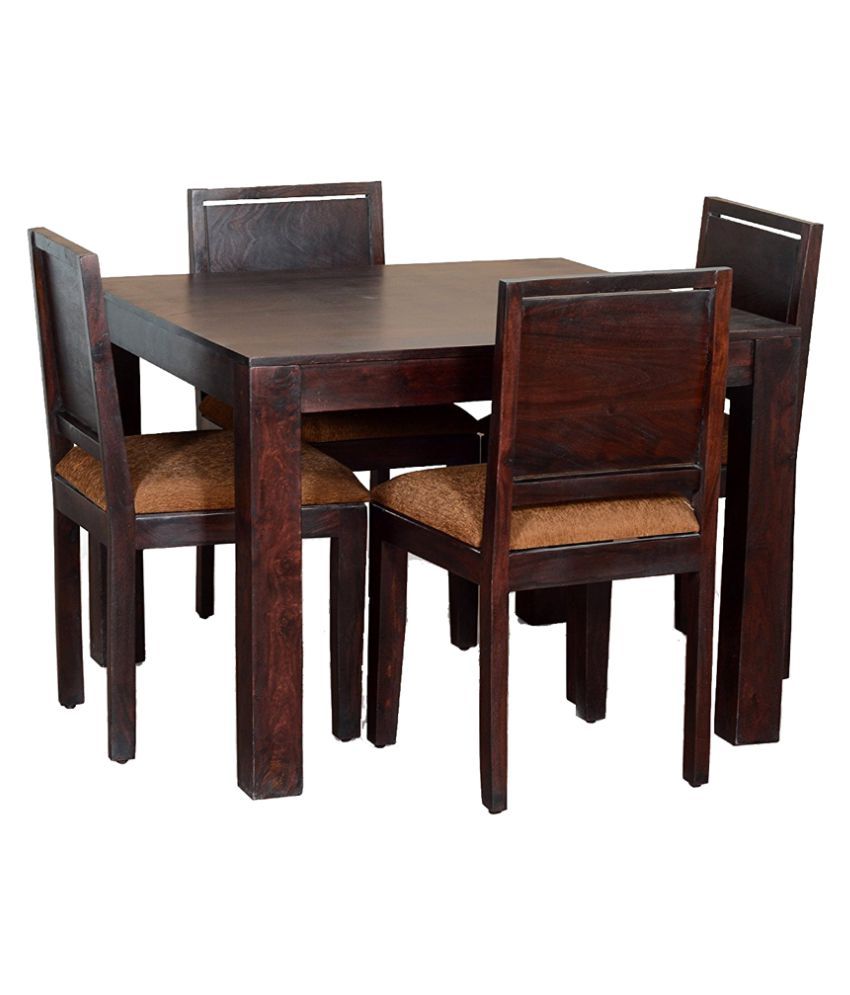 WoodFaber Sheesham Wood 4 Seater Dining Set table - Buy 