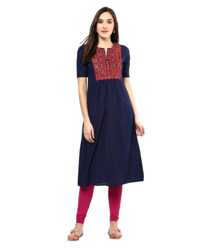 plain a line kurti
