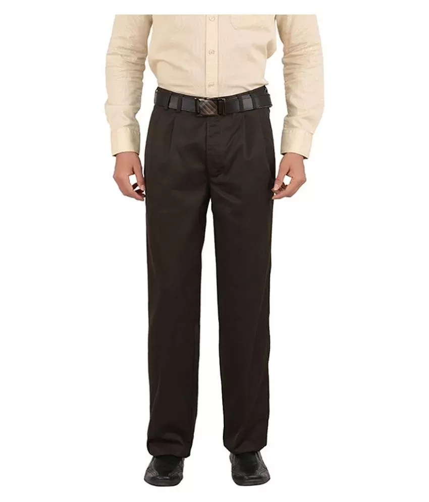 Tibre Brown Regular Pleated Trousers SDL036395023 1 fd16d