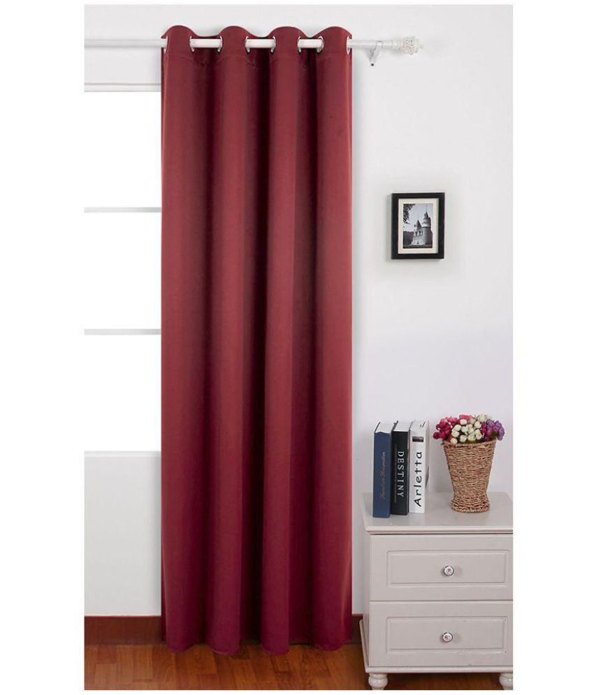 American Elm Single Door Eyelet Curtains Solid Burgundy Buy