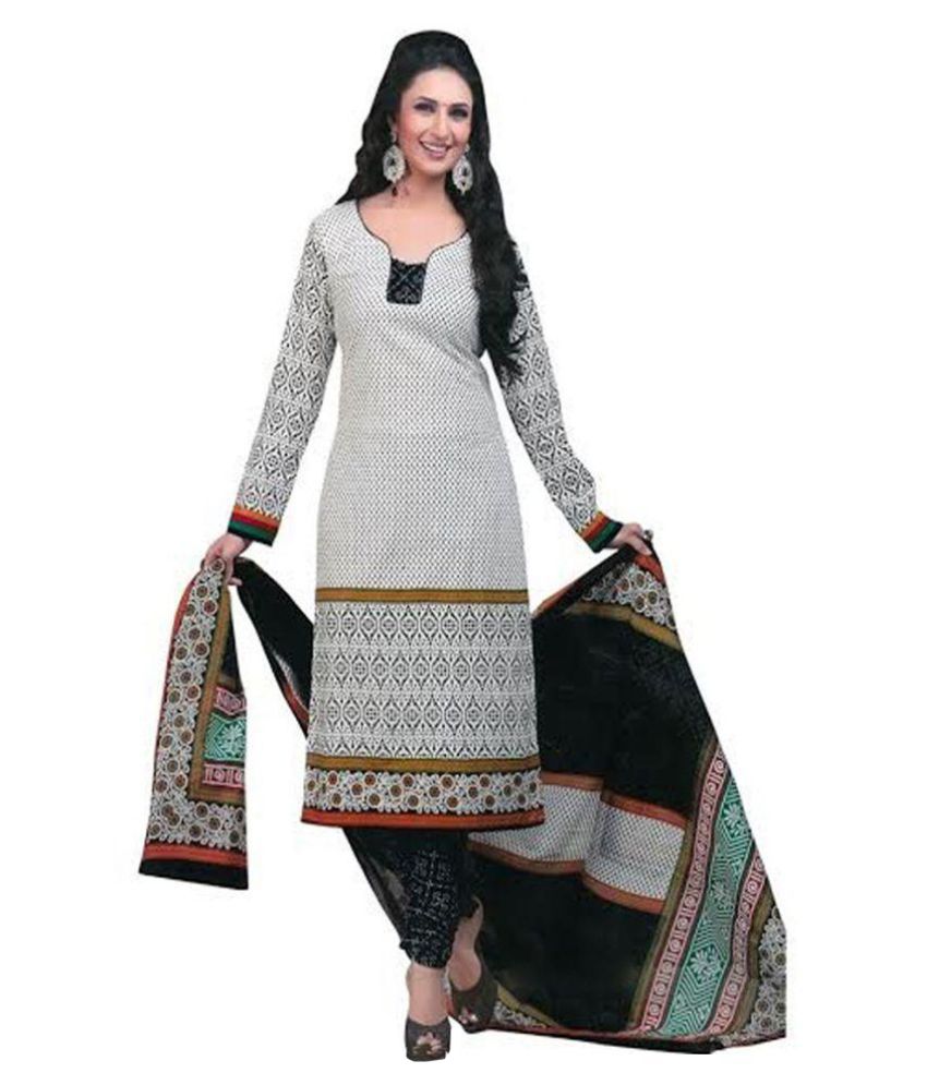 Shree Ganesh White Cotton Dress Material Buy Shree Ganesh White