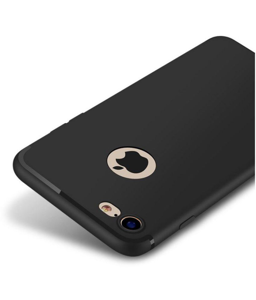 Apple IPhone 7 Soft Silicon Cases IKAZEN Black Plain Back Covers 