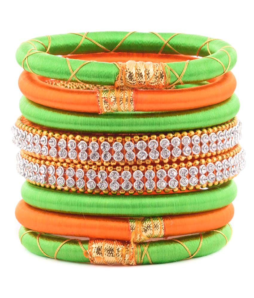 Kuhuk Silk Thread Plastic Bangle Set: Buy Kuhuk Silk Thread Plastic ...