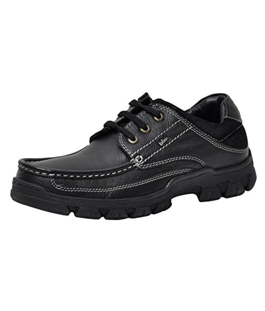 lee cooper black leather casual shoes