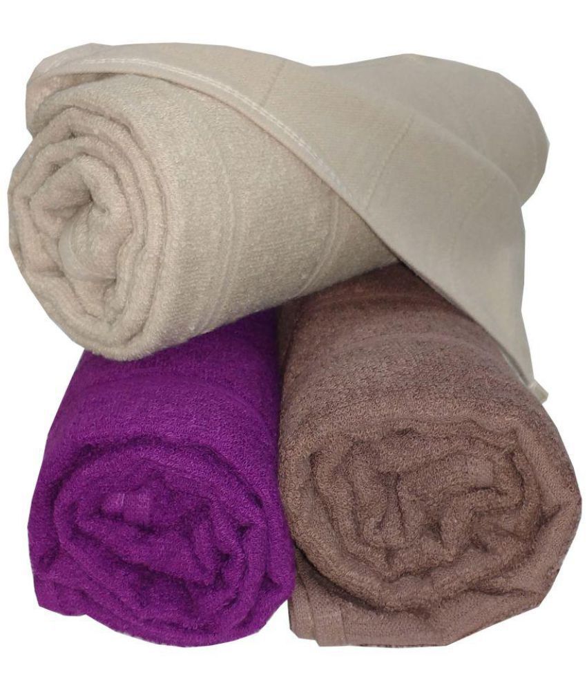    			Welhome Set of 3 Cotton Bath Towel Multi